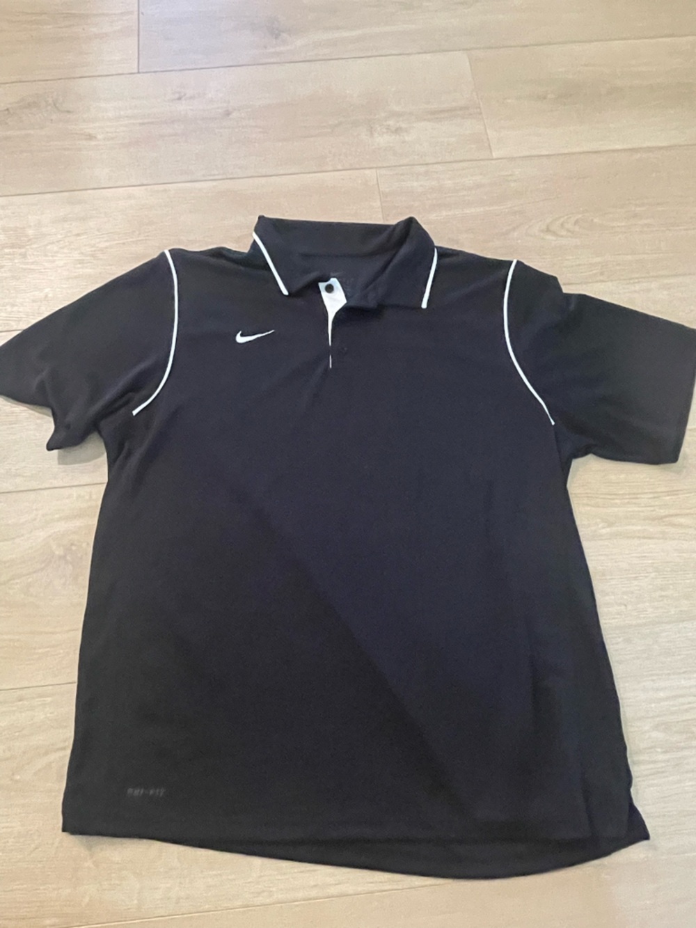 Nike Black Polo with White Piping